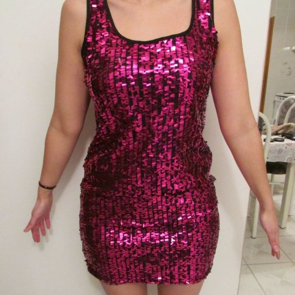 COPY - Women's Pink Sequin Dress Size Medium - Picture 1 of 4